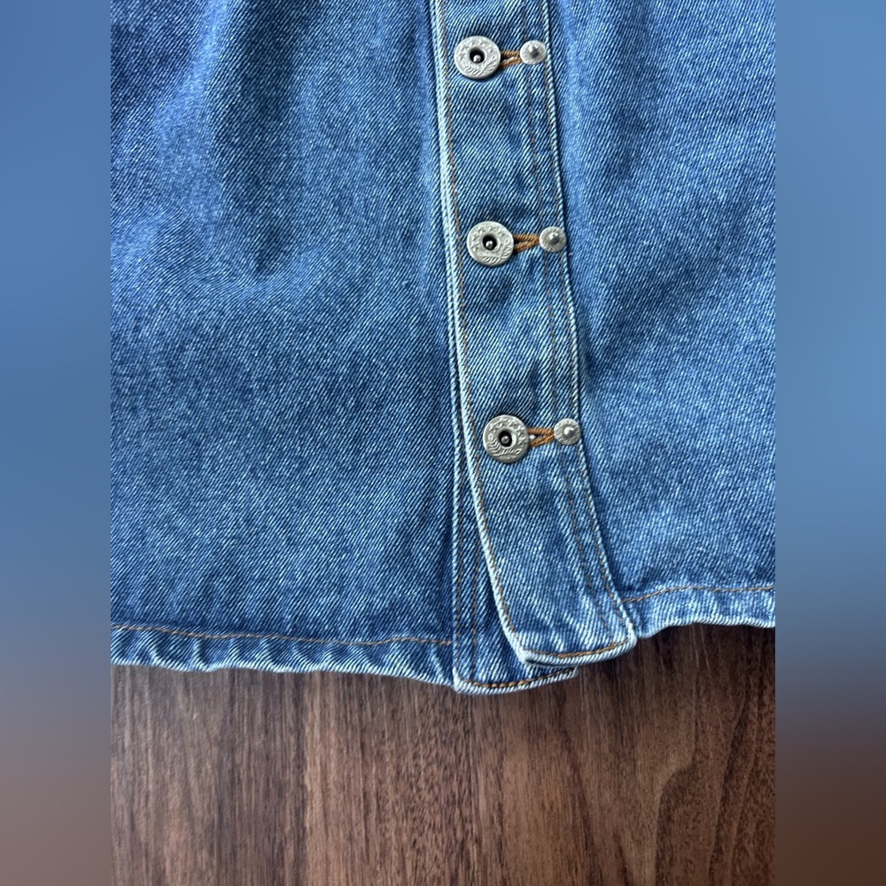 Y2K SQUEEZE JEANS Mini Button Skirt High Rise Indie Sleeze Grunge | Sz 11 / 12 - Picture 6 of 8